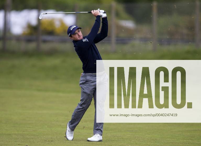 9th May 2019, Hillside Golf Club, Southport, England; Betfred British Masters, hosted by Tommy Fleetwood, first round ; Paul Dunne (IRE) plays a lofted iron shot to the first green ActionPlus12132528 DavidxBlunsden
