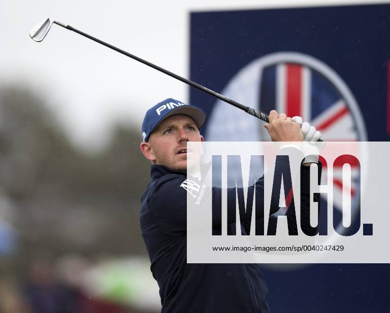 9th May 2019, Hillside Golf Club, Southport, England; Betfred British Masters, hosted by Tommy Fleetwood, first round ; Matt Wallace (ENG) plays from the tee of the par three 4th hole ActionPlus12132539 DavidxBlunsden