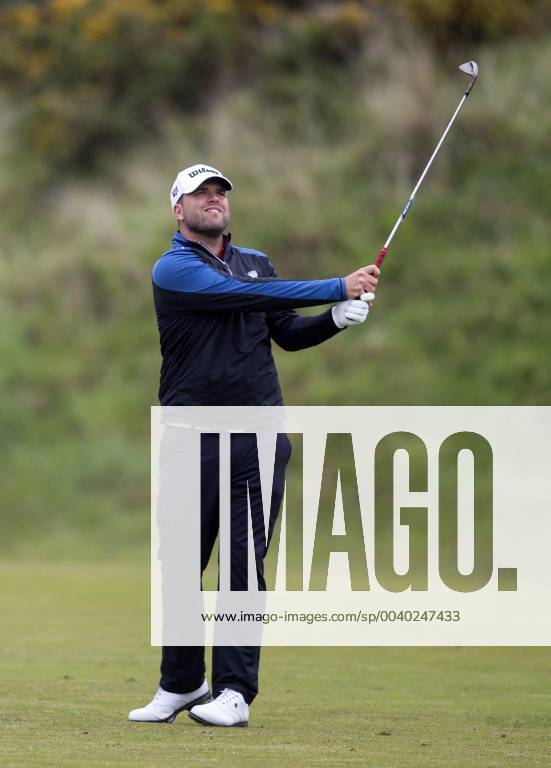 9th May 2019, Hillside Golf Club, Southport, England; Betfred British Masters, hosted by Tommy Fleetwood, first round ; Jack Senior (ENG) follows the flight of his approach shot to the 8th green ActionPlus12132543 DavidxBlunsden