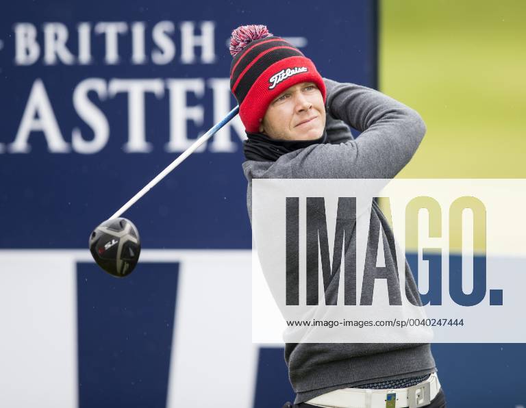 9th May 2019, Hillside Golf Club, Southport, England; Betfred British Masters, hosted by Tommy Fleetwood, first round ; Adri Arnaus (ESP) hits a drive from the tee on the par four 15th hole ActionPlus12132554 DavidxBlunsden