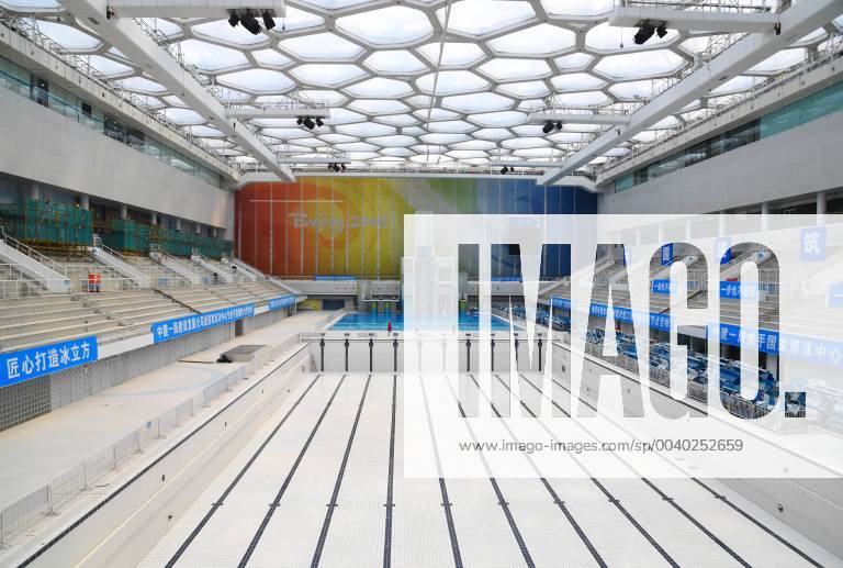 (190510) -- BEIJING, May 10, 2019 (Xinhua) -- Photo taken on May 9, 2019 shows the construction site of the National Aquatics Center, the venue for curling events of the 2022 Winter Olympic Games Olympische Spiele Olympia OS in Beijing, China. According to an exclusive interview on Thursday with Xu Zhijun, deputy secretary of the Beijing Organizing Committee for the 2022 Olympic and Paralympic Winter games Winterspiele Spiele Summer games the preparation work is so far going smoothly in terms of many aspects such as infrastructure construction projects, as there are 1,000 days left until the 2022 Beijing Winter Olympics begin. (Xinhua Ren Chao) (SP)CHINA-BEIJING-BEJING 2022 OLYMPIC GAMES-VENEUS-CONSTRUCTION SITE (CN)