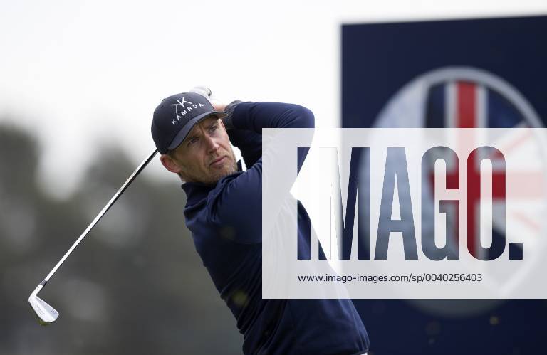 10th May 2019, Hillside Golf Club, Southport, England; Betfred British Masters, hosted by Tommy Fleetwood, day 2; Niklas Lemke (SWE) leading the tournament before the suspension of play at 10 under par, hits a long iron to the green on the par three 4th hole ActionPlus12132907 DavidxBlunsden