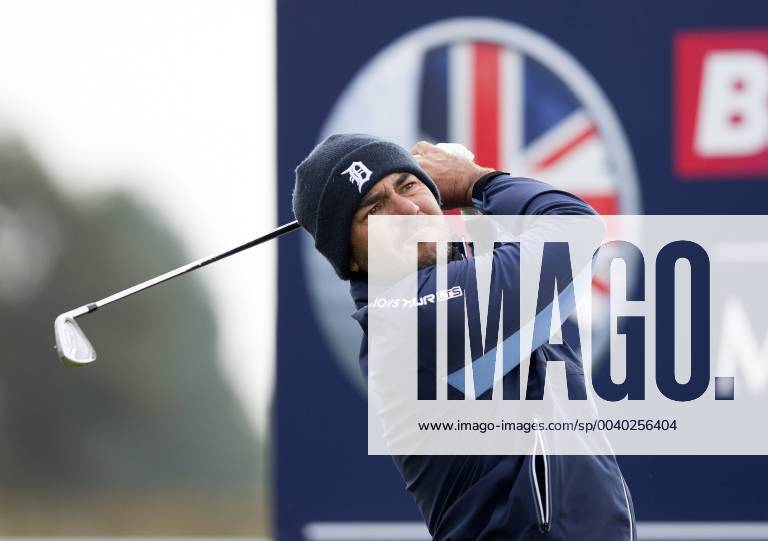 10th May 2019, Hillside Golf Club, Southport, England; Betfred British Masters, hosted by Tommy Fleetwood, day 2; Hugo Leon (CHI) hits his tee shot on the par three 4th hole ActionPlus12132908 DavidxBlunsden