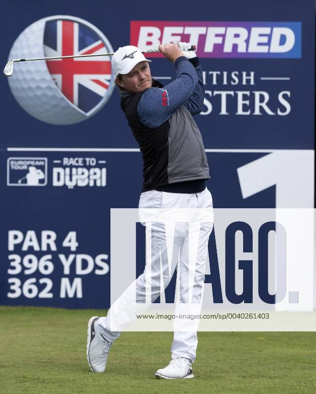 10th May 2019, Hillside Golf Club, Southport, England; Betfred British Masters, hosted by Tommy Fleetwood, day 2; Eddie Pepperell (ENG) hits a long iron from the tee on the first hole ActionPlus12133152 DavidxBlunsden