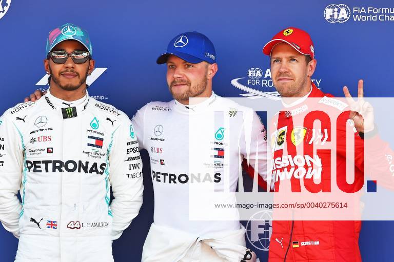 FIA Formula 1 Spanish Grand Prix 2019 Qualifying v l 2 Lewis Hamilton Mercedes AMG Petronas 1 Valtteri Bottas Mercedes AMG Petronas 3 Sebastian Vettel Ferrari Barcelona eel-fotografie Eberhard Krieger