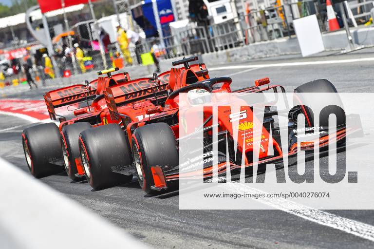 FIA Formula 1 Grand Prix of Spain 2019 Qualifying Starts Scuderia Ferrari 3 Sebastian Vettel Ferrari before Charles Leclerc Ferrari Barcelona eel-fotografie Eberhard Krieger