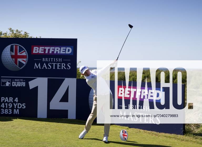 11th May 2019, Hillside Golf Club, Southport, England; Betfred British Masters, hosted by Tommy Fleetwood, day 3; Matt Wallace (ENG) hits his driver from the tee of the par four 14th hole ActionPlus12133753 DavidxBlunsden
