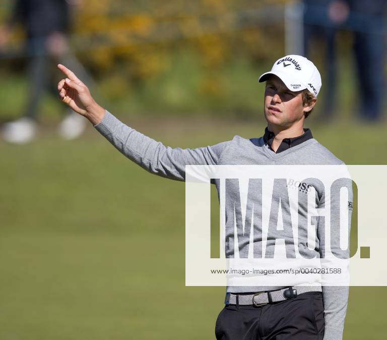 11th May 2019, Hillside Golf Club, Southport, England; Betfred British Masters, hosted by Tommy Fleetwood, day 3; Thomas Detry (BEL) reacts to his errant second shot on the par four 15th hole ActionPlus12133791 DavidxBlunsden