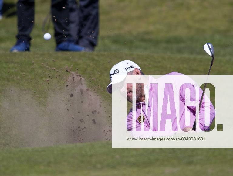 11th May 2019, Hillside Golf Club, Southport, England; Betfred British Masters, hosted by Tommy Fleetwood, day 3; Lee Westwood (ENG) plays a recovery shot from the sand at the par three 4th hole ActionPlus12133804 DavidxBlunsden