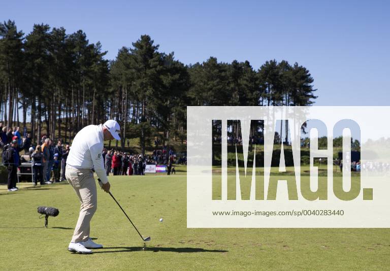 11th May 2019, Hillside Golf Club, Southport, England; Betfred British Masters, hosted by Tommy Fleetwood, day 3; Matt Wallace (ENG) hits his tee shot on the par three 7th hole ActionPlus12133934 DavidxBlunsden