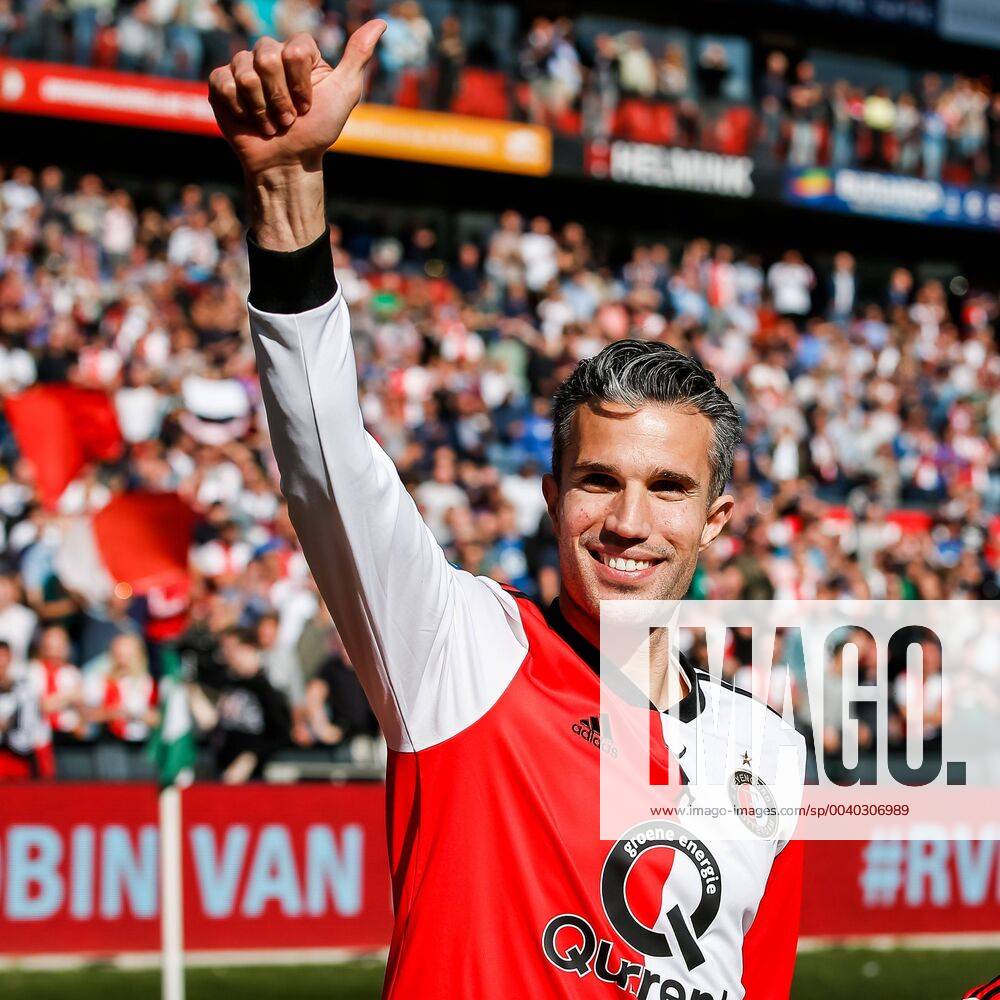 KW19 ROTTERDAM , Netherlands , 12-05-2019 , Stadium De Kuip , Dutch Football , Season 2018 2019 , Eredivisie , Feyenoord - ADO Den Haag , Final Result 0-2 , Feyenoord player Robin van Persie says goodbye to the fans after the match Feyenoord - ADO x3380515x
