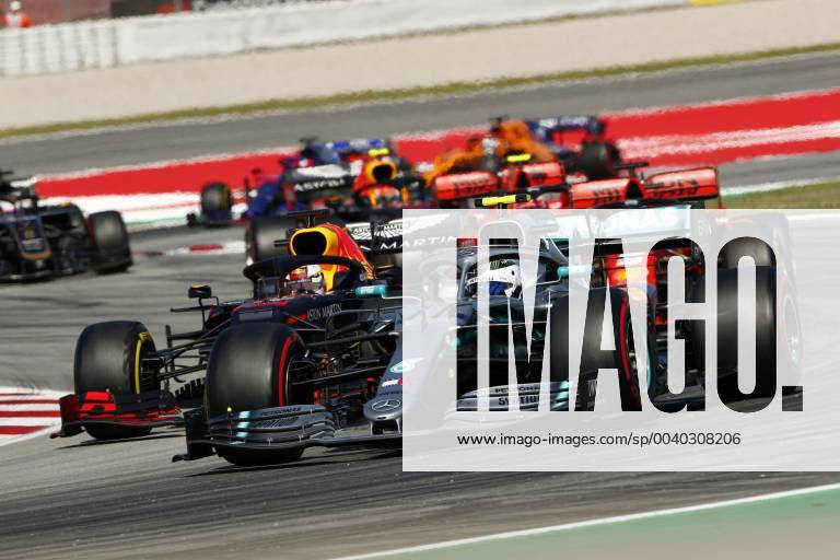 Motorsports: FIA Formula One World Championship WM Weltmeisterschaft 2019, Grand Prix of Spain, 77 Valtteri Bottas (FIN, Mercedes AMG Petronas Motorsport), 33 Max Verstappen (NLD, Aston Martin Red Bull Racing), Barcelona Spain