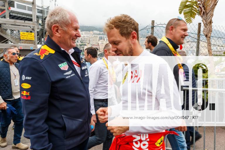 Sebastian Vettel Scuderia Ferrari Mission Winnow and Helmut Marko Red Bull Motorsport Consultant , Monaco Grand Prix 2019, Motorsport, Formula 1, 23 05 2019, Monaco Grand Prix 2019, Motorsport, Formula 1