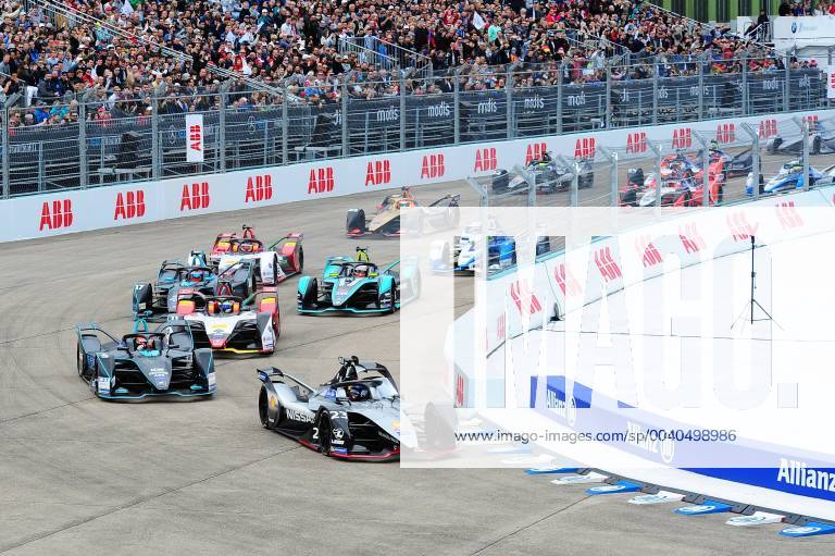 Start Sebastien Buemi Switzerland ahead of Stoffel Vandoorne Belgium and Lucas di Grassi Brazil ePrix from Germany 2019 in Berlin