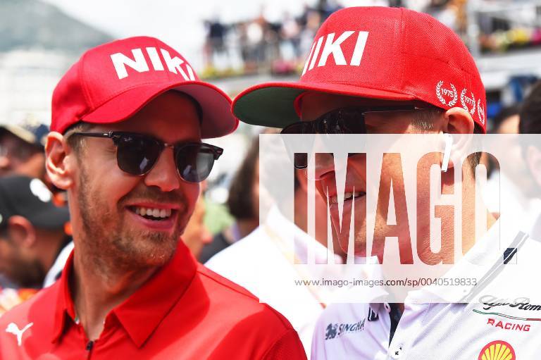 Formula 1 FIA, 2019 Monaco Grand Prix Race, v l v l Sebastian Vettel Ferrari , Kimi Raikkonen Alfa Romeo Racing Monte Carlo eel-fotografie Eberhard Krieger