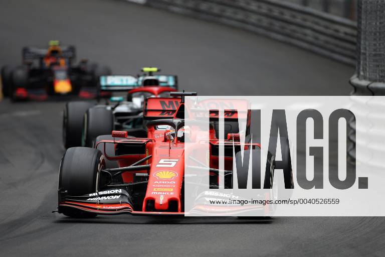 Photo4 LaPresse 26 05 2019 Monte Carlo, Monaco Grand Prix Formula One Monaco 2019 In the pic: Sebastian Vettel (GER) Scuderia Ferrari SF90 and Valtteri Bottas (FIN) Mercedes AMG F1 W10