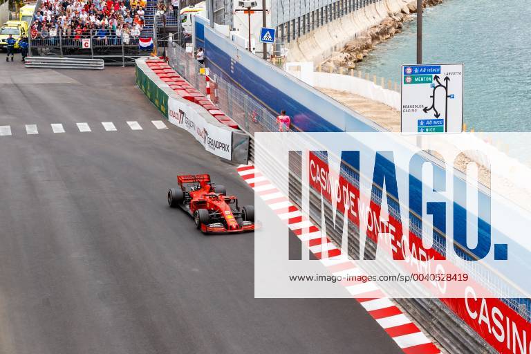 Sebastian Vettel Scuderia Ferrari Mission Winnow with his car on track, Grand Prix of Monaco 2019, Motorsport, Formula 1, 26 05 2019, Grand Prix of Monaco 2019, Motorsport, Formula 1