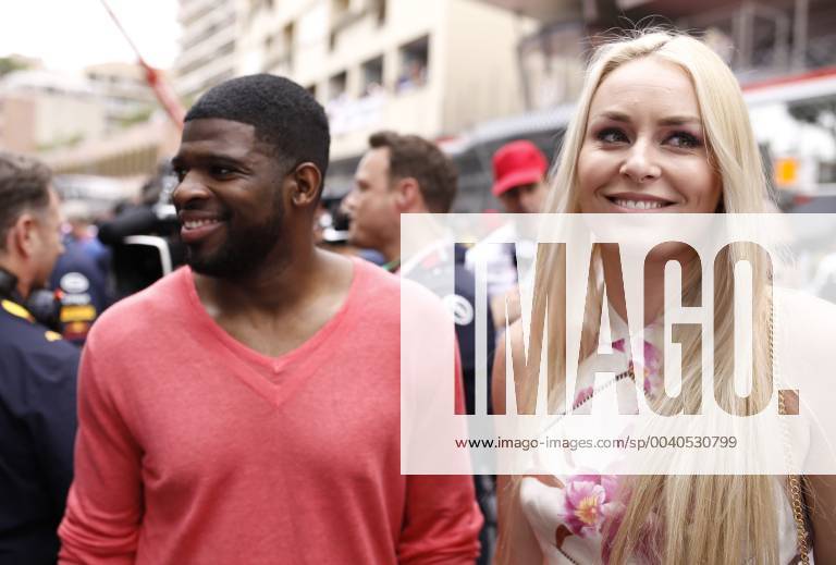 Motorsports: FIA Formula One World Championship, WM, Weltmeisterschaft 2019, Grand Prix of Monaco, Pernell Karl P.K. Subban and Lindsey Vonn Monte Carlo Monaco
