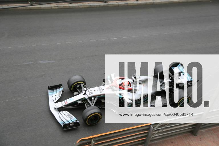 Lewis Hamilton, Mercedes on Avenue dÂ Ostende from Ste Devote Kuve towards Casino, Formula 1 Grand Prix, Principality of Monaco, Cote dÂ Azur Mediterranean Sea