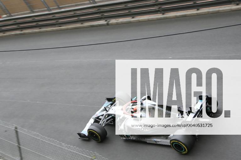 Lewis Hamilton, Mercedes on Avenue dÂ Ostende from Ste Devote Kuve towards Casino, Formula 1 Grand Prix, Principality of Monaco, Cote dÂ Azur Mediterranean Sea