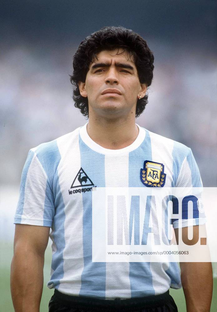 Diego Armando Maradona (Argentinien) - Fußball Länderspiel Herren WM 1986, Nationalteam, Nationaltrikot, Porträt