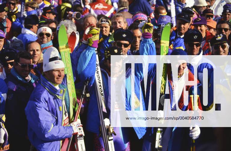 Ski Alpine Olympic Games 1992 GIRADELLI LUX , TOMBA ITA , AAMODT NOR Olympic Winter Games Albertville 08 23 02 1992 Giant Slalom Men 18 02 1992 Marc GIRADELLI Luxenburg , Alberto TOMBA Italy , Kjetil Andre AAMODT Norway Albertville France
