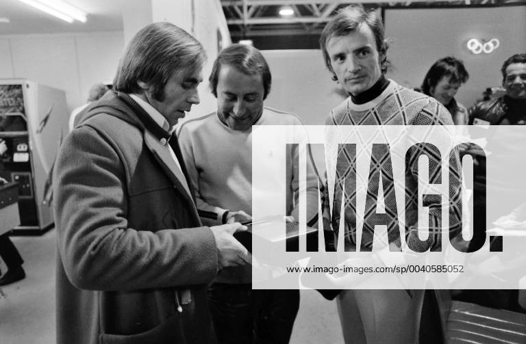Olympic Games 1972, Alpine skiing Karl Schranz Austria SKI ALPIN Olympic Games 1972 Sapporo 06 02 1972 Olympic exclusion Karl SCHRANZ left, Austria in conversation with Jean Claude Killy re, France SCHRANZ is excluded from the Olympic Games 1972 and remains in Sapporo Sapporo Japan for a few more days