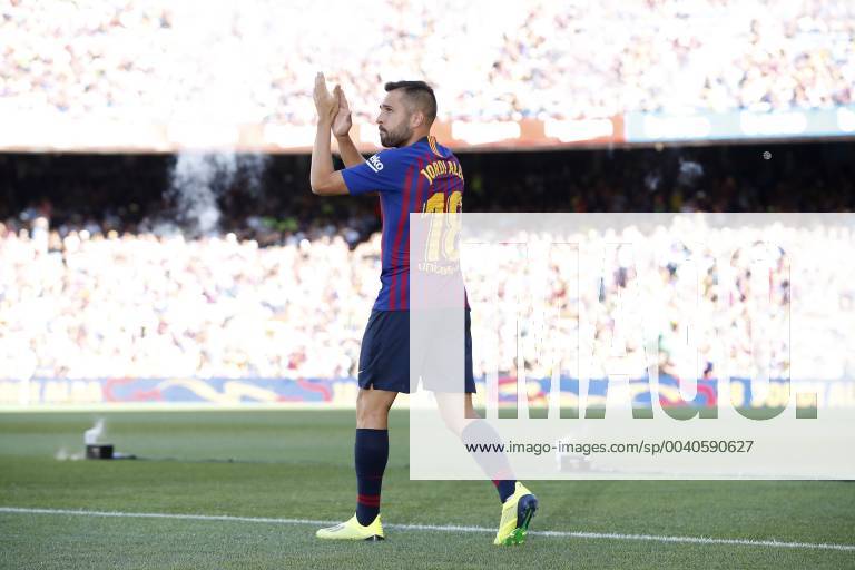 Jordi Alba of FC Barcelona, Barca during the Trofeu Joan Gamper match between FC Barcelona and Boca Juniors at the Camp Nou stadium on August 15, 2018 in Barcelona, Spain Trofeu Joan Gamper 2018 2018 2019 Imagesx xMauricexvanxSteenxIVx 14611009