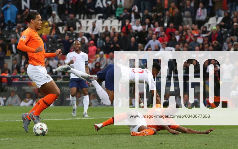 Netherlands v England UEFA Nations League Semi-Final Denzel Dumfries of Netherlands tackles Marcus Rashford of England in the penalty area during the UEFA Nations League Semi-Final match at Estadio D. Afonso Henrique, Guimaraes Content Not Available For UK Newspapers