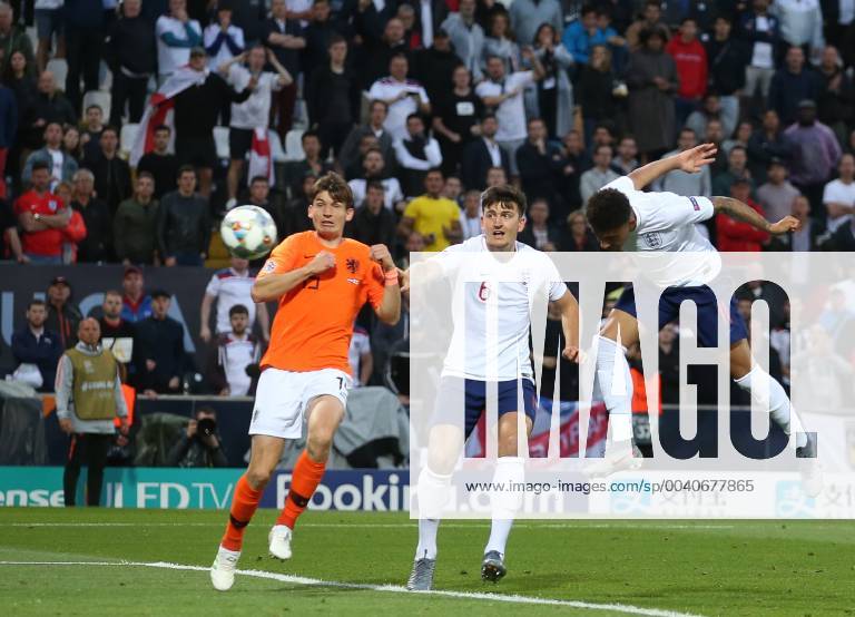 Netherlands v England UEFA Nations League Semi-Final Jadon Sancho of England has a leader header on goal but see his effort saved during the UEFA Nations League Semi-Final match at Estadio D. Afonso Henrique, Guimaraes Content Not Available For UK Newspapers