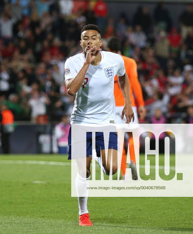 Netherlands v England UEFA Nations League Semi-Final Jessie Lingard of England celebrates after he scores what he thinks is their second goal only for it to be ruled offside during the UEFA Nations League Semi-Final match at Estadio D. Afonso Henrique, Guimaraes Content Not Available For UK Newspapers