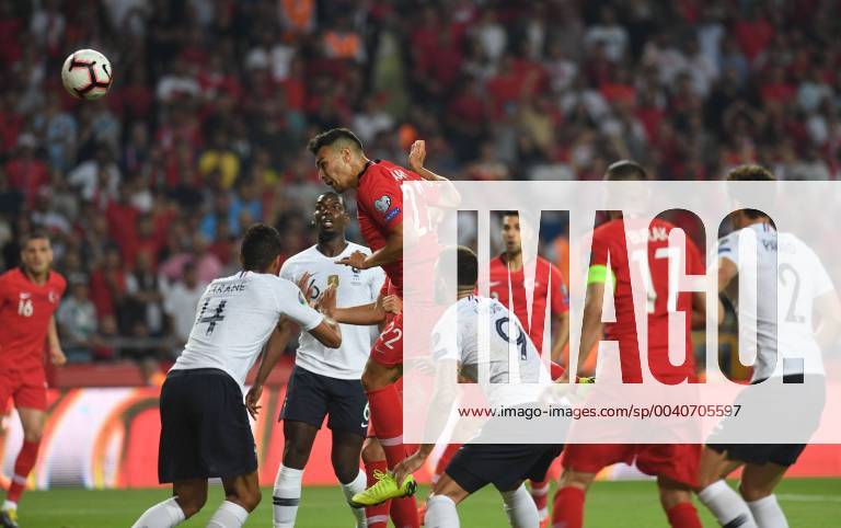 Turkeys Kaan Ayhan during Euro 2020 group H qualifying soccer match between Turkey and France at the Konya City Stadium in Konya, Turkey