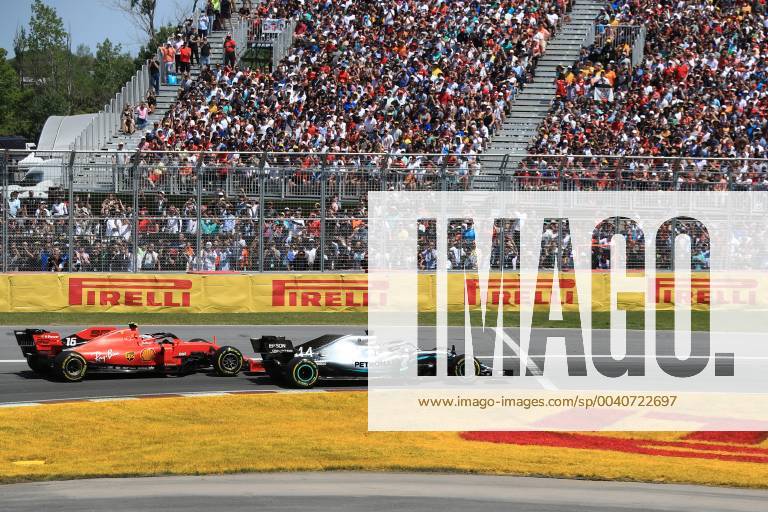 9th June 2019, Circuit Gilles Villeneuve, Montreal, Quebec, Canada; Formula 1 Grand Prix of Canada, Race day; Mercedes AMG Petronas Motorsport, Lewis Hamilton cements 2nd place over the charging Scuderia Ferrari, Charles Leclerc ActionPlus12142826 Octane