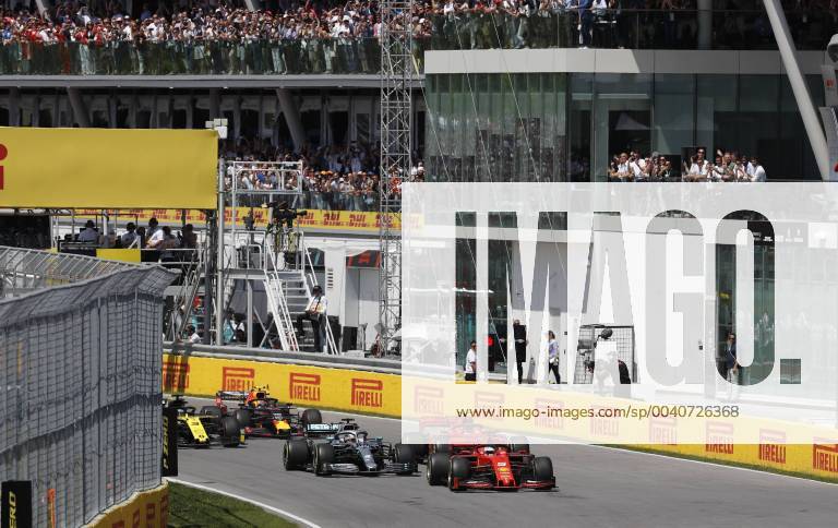 Motorsports: FIA Formula One World Championship, WM, Weltmeisterschaft 2019, Grand Prix of Canada, Start, 5 Sebastian Vettel (GER, Scuderia Ferrari Mission Winnow), 44 Lewis Hamilton (GBR, Mercedes AMG Petronas Motorsport), 16 Charles Leclerc (MCO, Scuderia Ferrari Mission Winnow), Montreal Canada