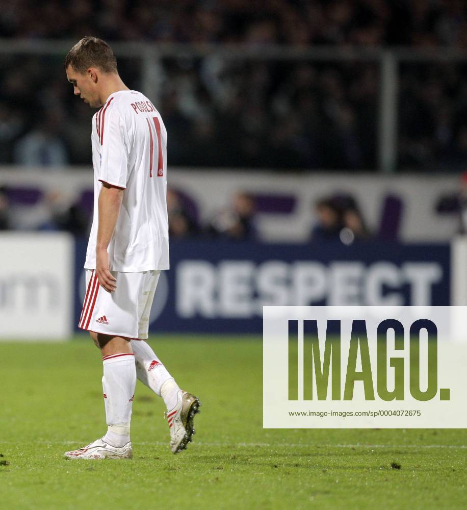 Lukas Podolski (Bayern) Fußball EC 1 Herren Champions League 2008 2009, FC Bayern München Einzelbild Florenz Enttäuschung,