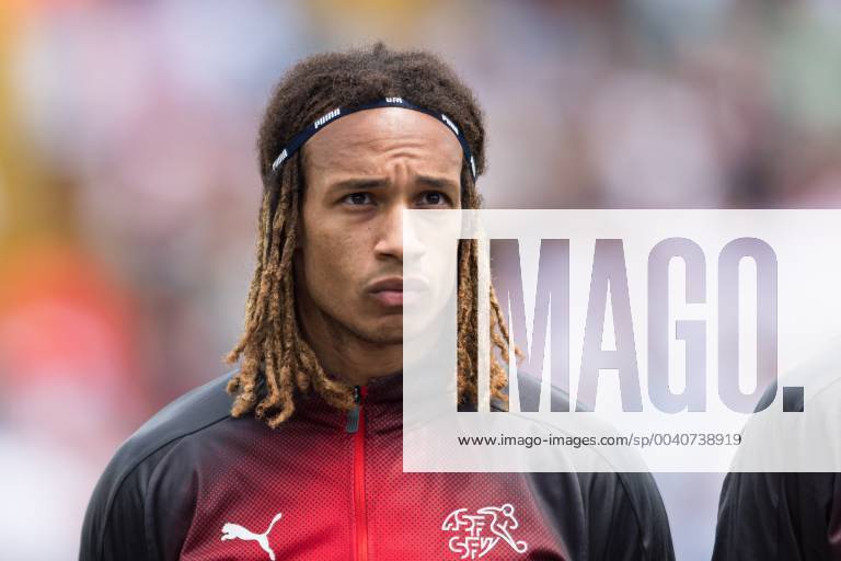 Guimaraes, Portugal, 09 06 2019, UEFA Nations League, 3 place, Switzerland England, Kevin Mbabu Switzerland looks on Defodi 09 531 002648 Defodi-531