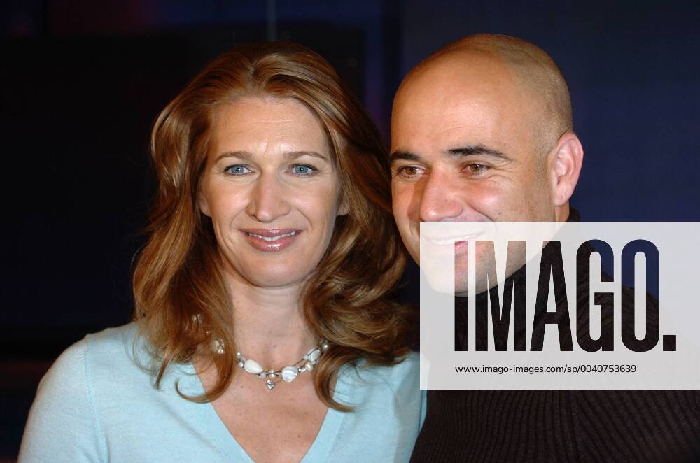 Steffi GRAF will be 50 years old on 14 June 2019, Steffi Graf, GER and husband Andre Agassi, USA, guest at the Johannes B Kerner Show, Tennis 04 04 2006 a