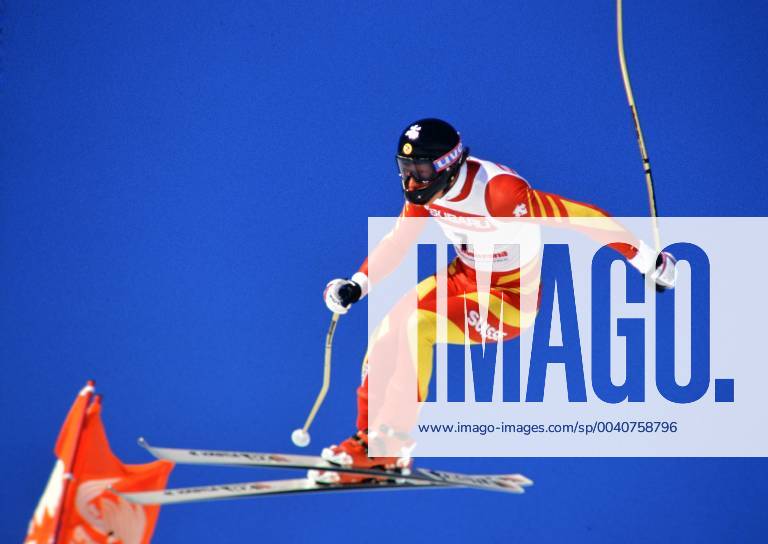 Ski WM 1987, Super G Men Pirmin ZURBRIGGEN SUI SKI ALPIN SAISON 86 87 WM 1987 Crans Montana Super G Men 02 02 1987 Pirmin ZURBRIGGEN SUI Crans Montana Switzerland
