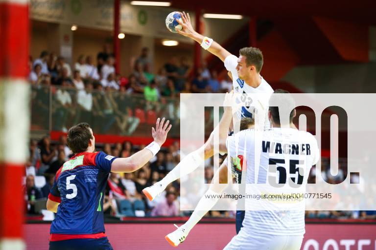 HANDBALL - EHF EC, AUT vs NOR KLAGENFURT,AUSTRIA,13.JUN.19 - HANDBALL - EHF EURO Cup, international match, Länderspiel, Nationalmannschaft Austria vs Norway. Image shows Nikola Bilyk (AUT). GEPAxpictures xDanielxGoetzhaber