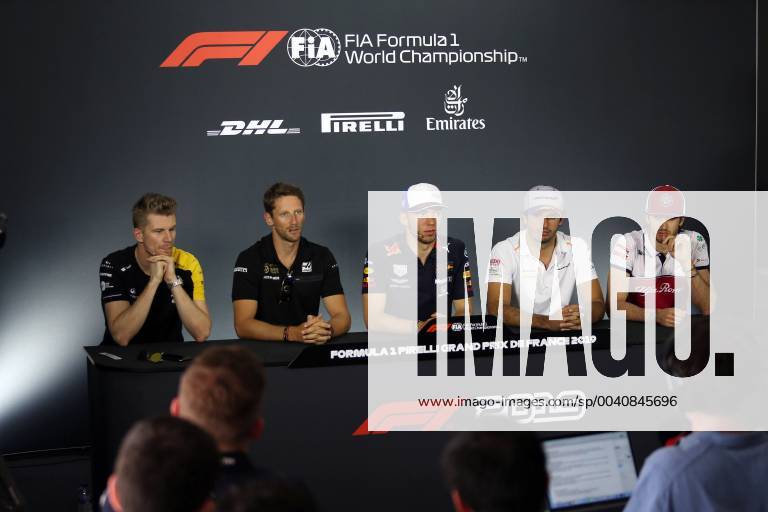 Photo4 LaPresse 20 06 2019 Le Castellet, France Grand Prix Formula One France 2019 In the pic: press conference, PK, Pressekonferenz Nico Hulkenberg (GER) Renault Sport F1 Team RS19 Romain Grosjean (FRA) Haas F1 Team VF-18 Pierre Gasly (FRA) Red Bull Racing RB15 Carlos Sainz Jr (ESP) Mclaren F1 Team MCL34 Antonio Giovinazzi (ITA) Alfa Romeo Racing C38