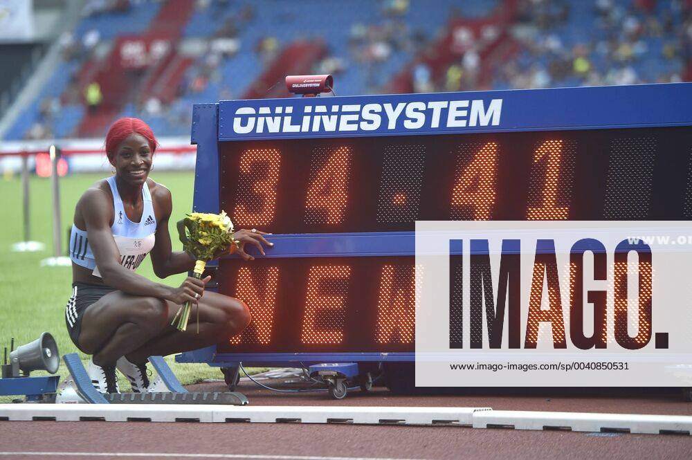 KW25 Bahamian sprinter Shaunae Miller-Uibo set a new world record in the untraditional 300 m run during the Ostrava Golden Spike, an IAAF World Challenge athletic meeting, in Ostrava, Czech Republic, on June 20, 2019. (CTKxPhoto JaroslavxOzana) CTKPhotoP201906201007301 _JAO3003