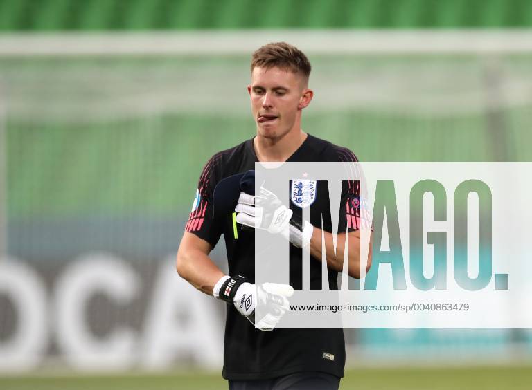 Dean Henderson of England dejected during the UEFA Under-21 Championship 2019 match at San Marino Stadium, Serravalle. Picture date: 21st June 2019. Picture credit should read: Jonathan Moscrop Sportimage . SPI-0103-0032
