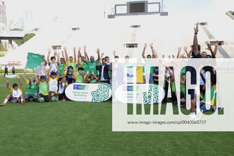 Sao Paulo, Brazil - CAFU, two-time World Cup champion takes part in a footballing activity with the Supreme Committee for Delivery & Legacy (SC) Generation Amazing programme and a group of kids, at Pacaembu Stadium, in Sao Paulo. Announcement of Cafu as an ambassador for the Qatar World Cup 2022 - ZUMAl146 20190621_zaf_l146_022