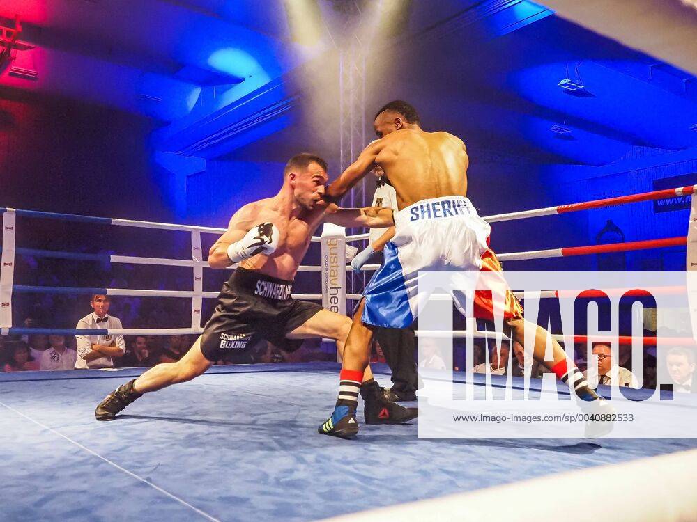 Timo Schwarzkopf Germany, black pants vs. poison Bholo South Africa, white pants , Super Lightweight 63,503 kg GER, boxes, cheeks, Firat Aslan vs. Cesar D Crenz, 22 06 2019 cheeks