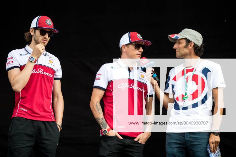 FORMULA 1 - GP of Austria 2019 SPIELBERG,AUSTRIA,27.JUN.19 - MOTORSPORTS, FORMULA 1 - Grand Prix of Austria, Red Bull Ring, preview. Image shows Antonio Giovinazzi (ITA Alfa Romeo), Kimi Raikkoenen (FIN Alfa Romeo) and Tom Walek. GEPAxpictures Klansek