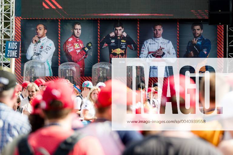FORMULA 1 - GP of Austria 2019 SPIELBERG,AUSTRIA,27.JUN.19 - MOTORSPORTS, FORMULA 1 - Grand Prix of Austria, Red Bull Ring, preview. Image shows a banner with drivers. GEPAxpictures Klansek