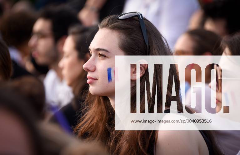 Supporters de l equipe France - ambiance FOOTBALL : France vs Etats Unis - Fan zone - Paris - 28 06 2019 FedericoPestellini Panoramic