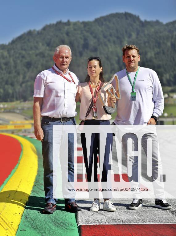 FORMULA 1 - GP of Austria 2019 SPIELBERG,AUSTRIA,30.JUN.19 - MOTORSPORTS, FORMULA 1 - Grand Prix of Austria, Red Bull Ring. Image shows Helmut Marko (Red Bull Racing), Birgit Lauda and Lukas Lauda. GEPAxpictures xM.xOberlaender