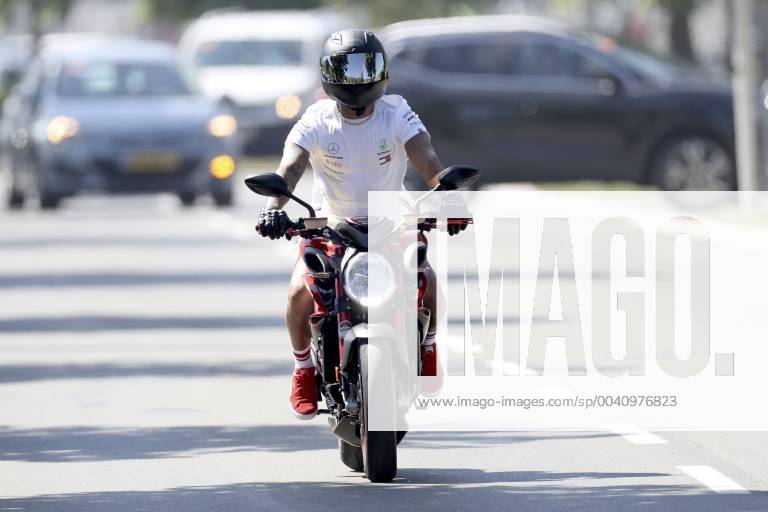 HAMILTON Lewis F1 Team Mercedes AMG With motorcycle on the way to the race Formula 1 GP 2019 Austria on 30 06 2019 in Spielberg