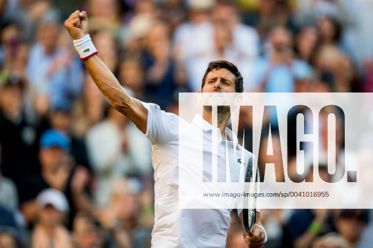 Novak Djokovic of Serbia celebrates after winning the men s second round singles match during Wimbledon on July 3, 2019 in London Photo Vegard Wivestad Grott BILDBYRAN kod VG 170366 bbeng wimbledon wimbledon 2019 tennis day 3 dag 3 serbien jubel,